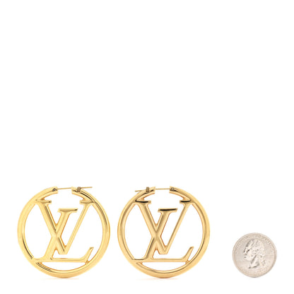 Louis Vuitton Metal Louise Hoop Earrings Gold 2 of 5