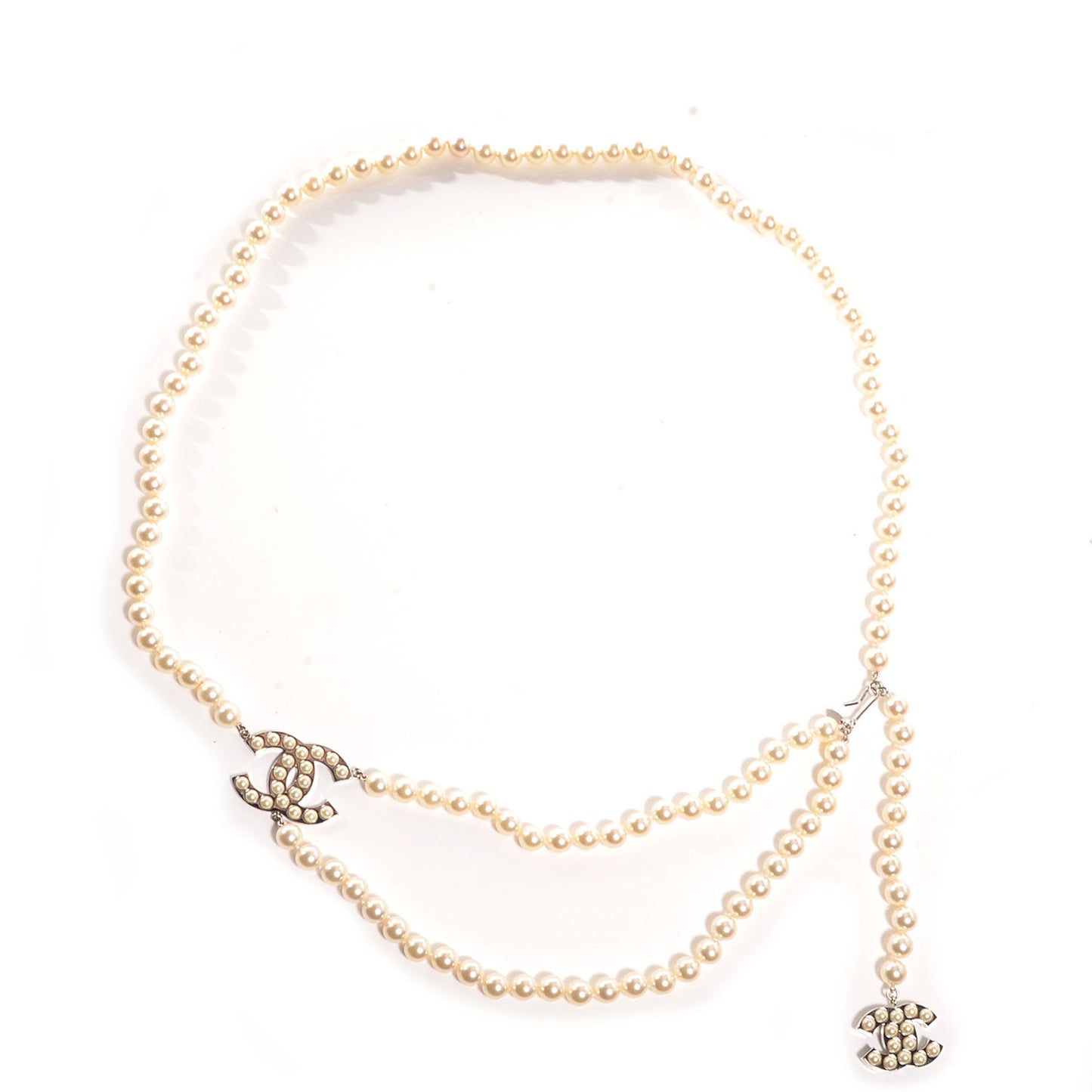 Pearl CC Double Strand Belt 95 Silver