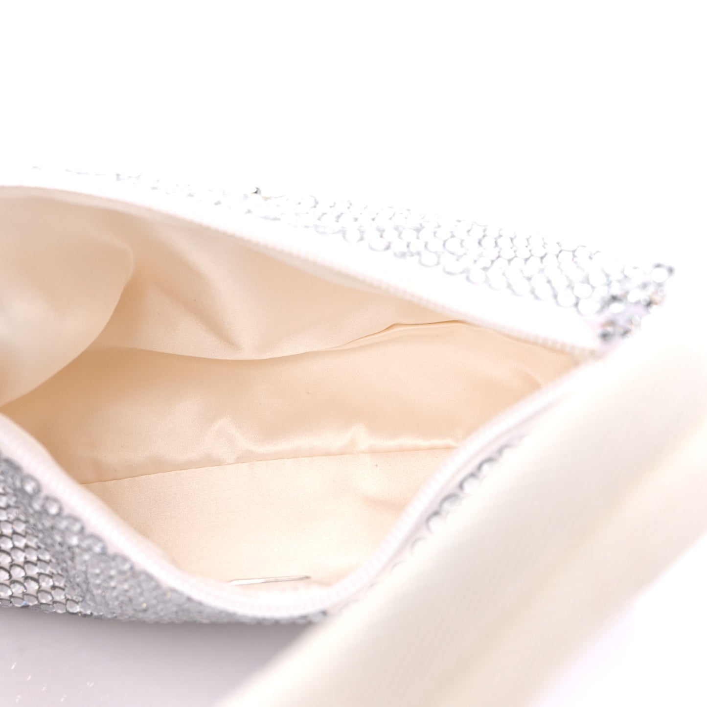 Satin Crystal Mini Re-Edition 2000 Bag White