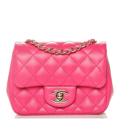 Chanel Lambskin Quilted Mini Square Flap Fuchsia 1 of 7
