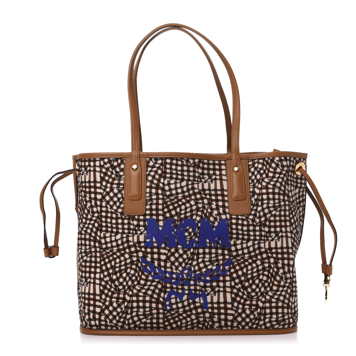 MCM Visetos Medium Liz Reversible Shopper Tote Cognac 13 of 19