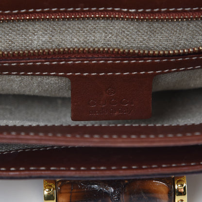 Gucci Canvas Pigna Print Peggy Bamboo Top Handle Bag Brown 6 of 13