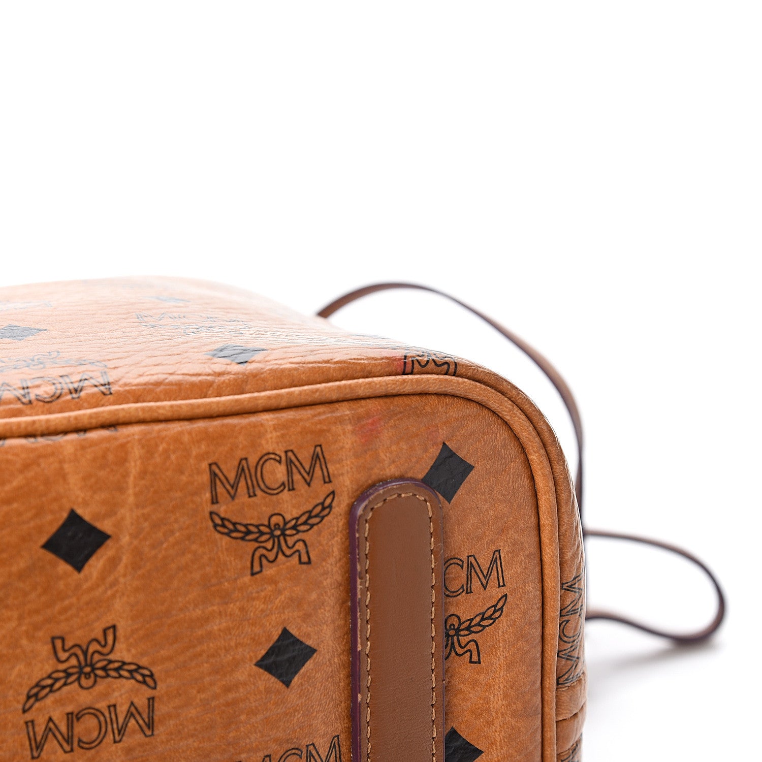 MCM Visetos Medium Liz Reversible Shopper Tote Cognac 9 of 14
