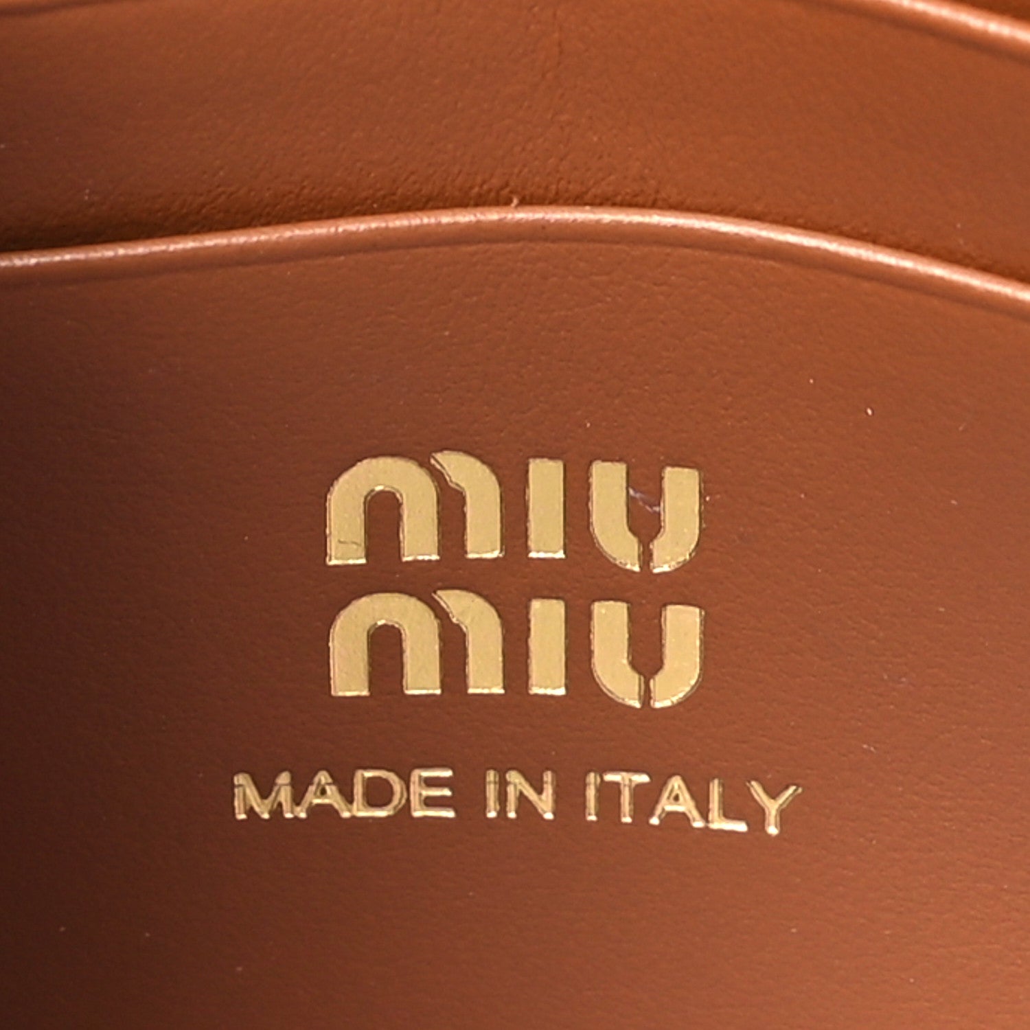 Miu Miu Nappa Compact Wallet On Strap Cognac Red 6 of 8