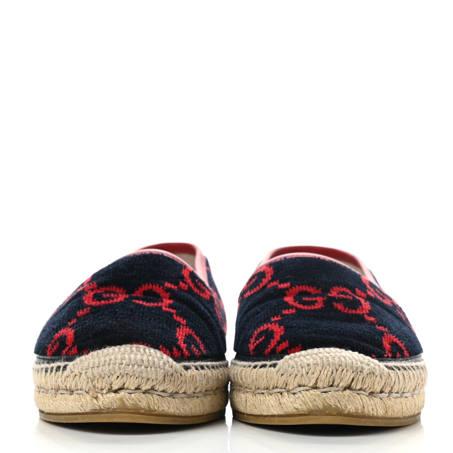 Gucci Terry Cloth GG Monogram Espadrilles 39.5 Blue Red 2 of 12