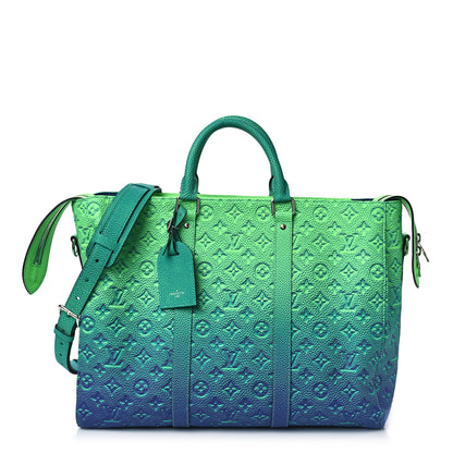 Louis Vuitton Taurillon Illusion Keepall Tote Bleu Vert 1 of 8