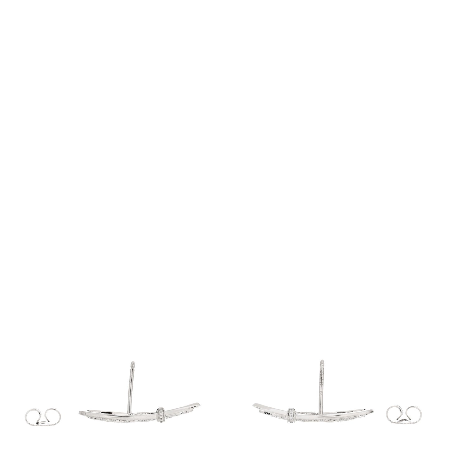 18K White Gold Diamond Bow Earrings