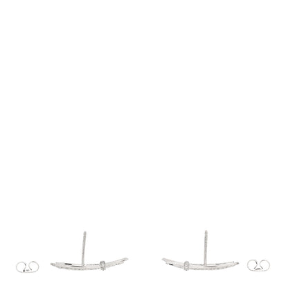 Tiffany 18K White Gold Diamond Bow Earrings 3 of 5
