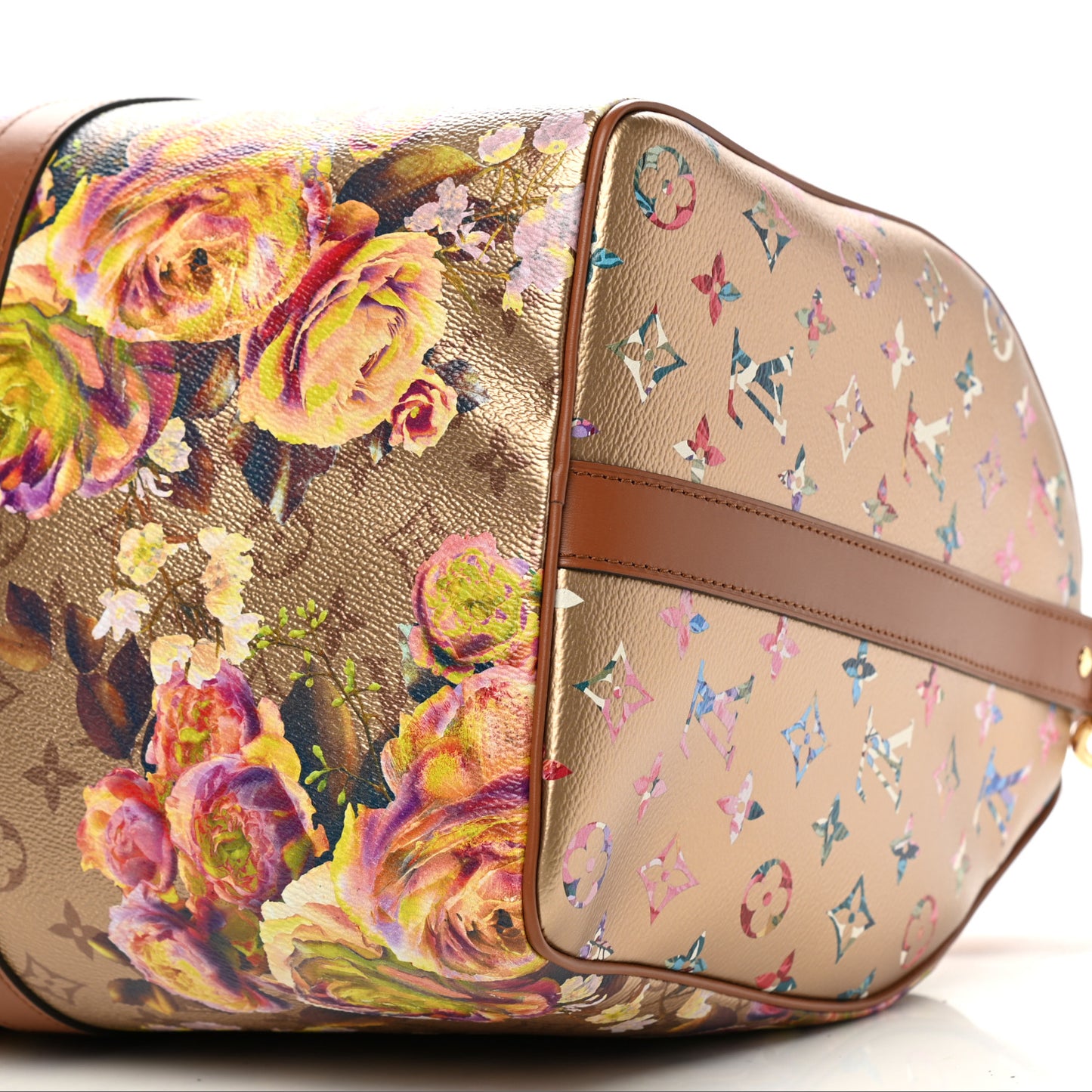 Metallic Monogram LV Garden Keepall Bandouliere 45 Gold