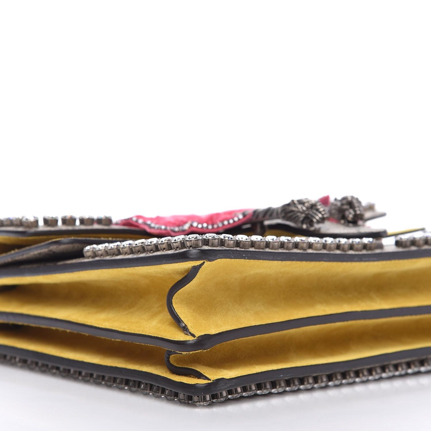 Gucci GG Supreme Monogram Crystal Bow Embroidered Medium Dionysus Shoulder Bag Yellow 6 of 10