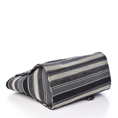 Chanel Striped Canvas Medium Deauville Tote Black 5 of 11