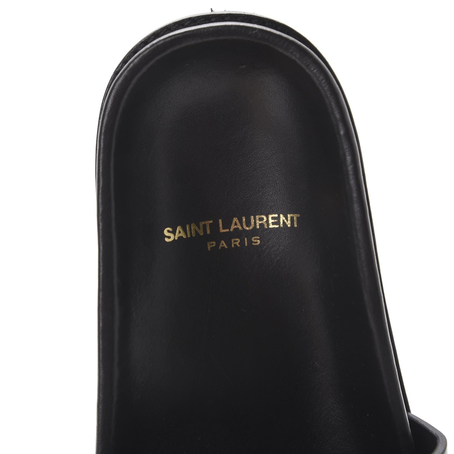 Saint Laurent Calfskin Monogram Jimmy Joan Slide Sandals 37 Black 7 of 8