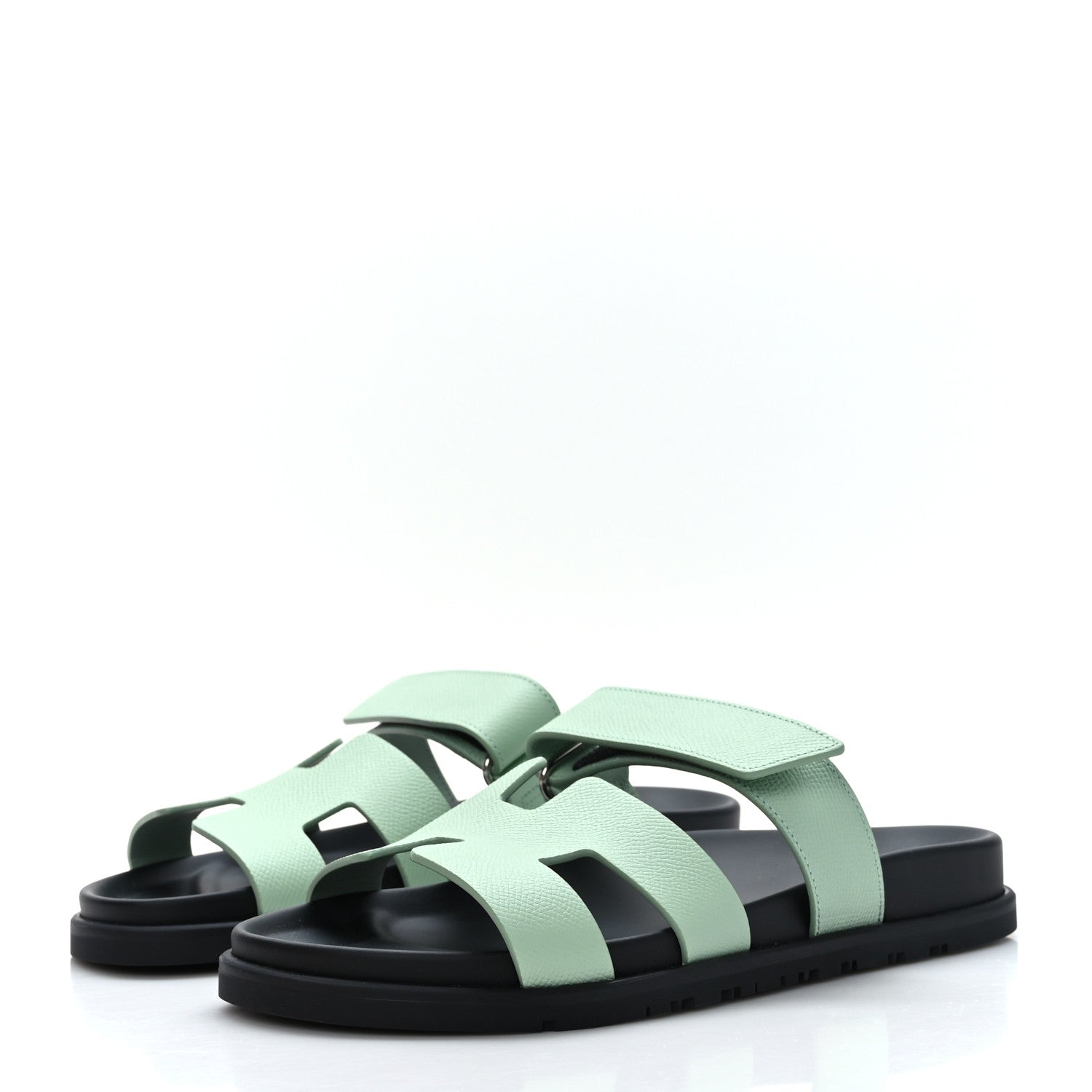 Hermes Epsom Womens Chypre Sandals 39.5 Vert Jade 3 of 9
