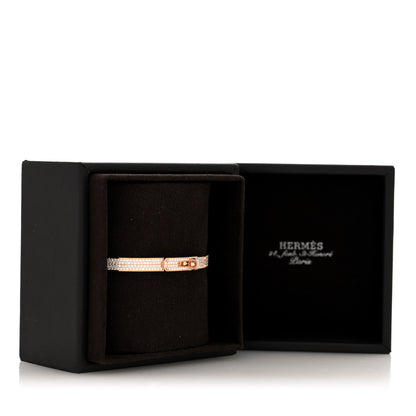 Hermes 18K Rose Gold Diamond PM Kelly Full Pave Bracelet 4 of 4