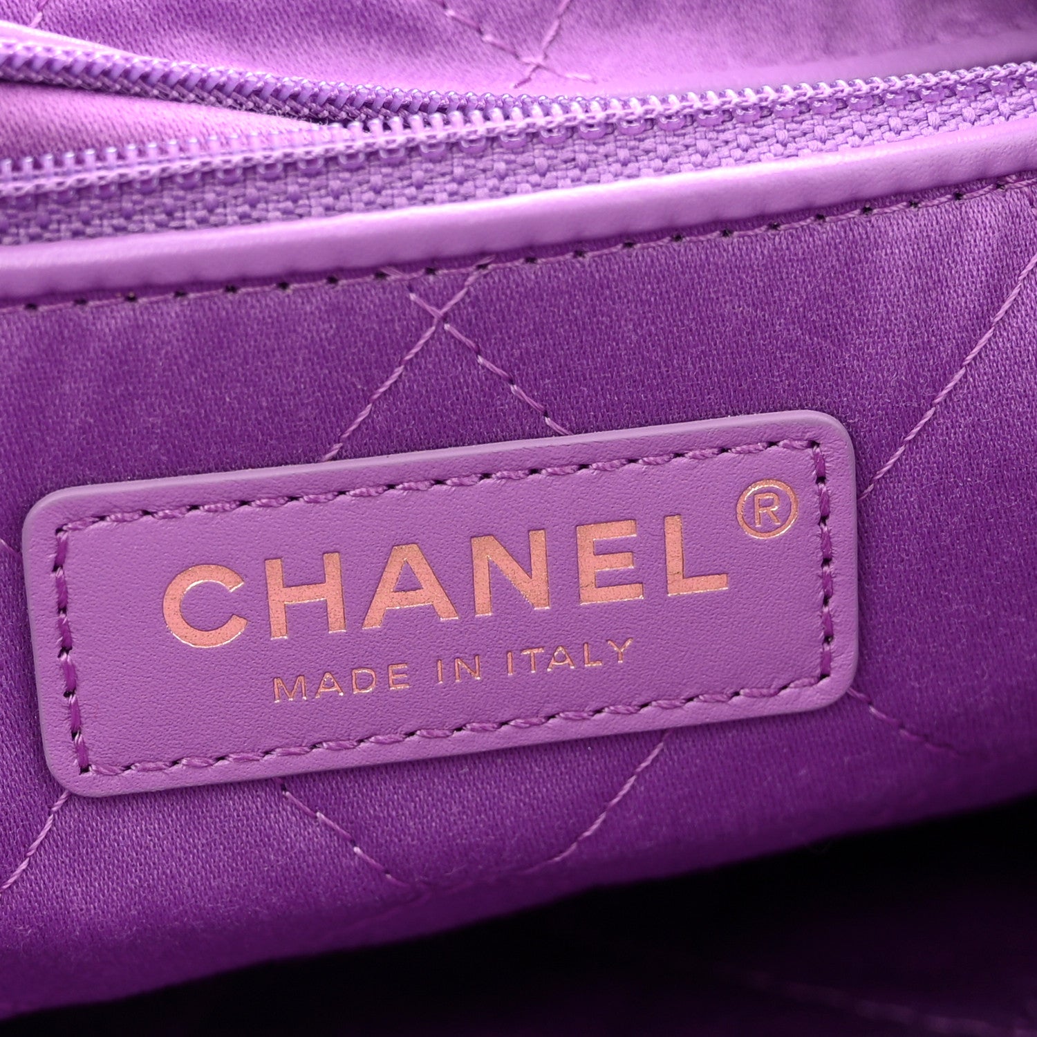 Chanel Shiny Calfskin Quilted Small Chanel 22 Purple 6 of 10