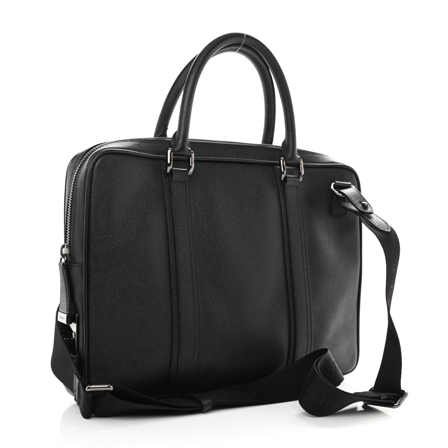 Burberry Textured Calfskin Briefcase Black 2 of 11