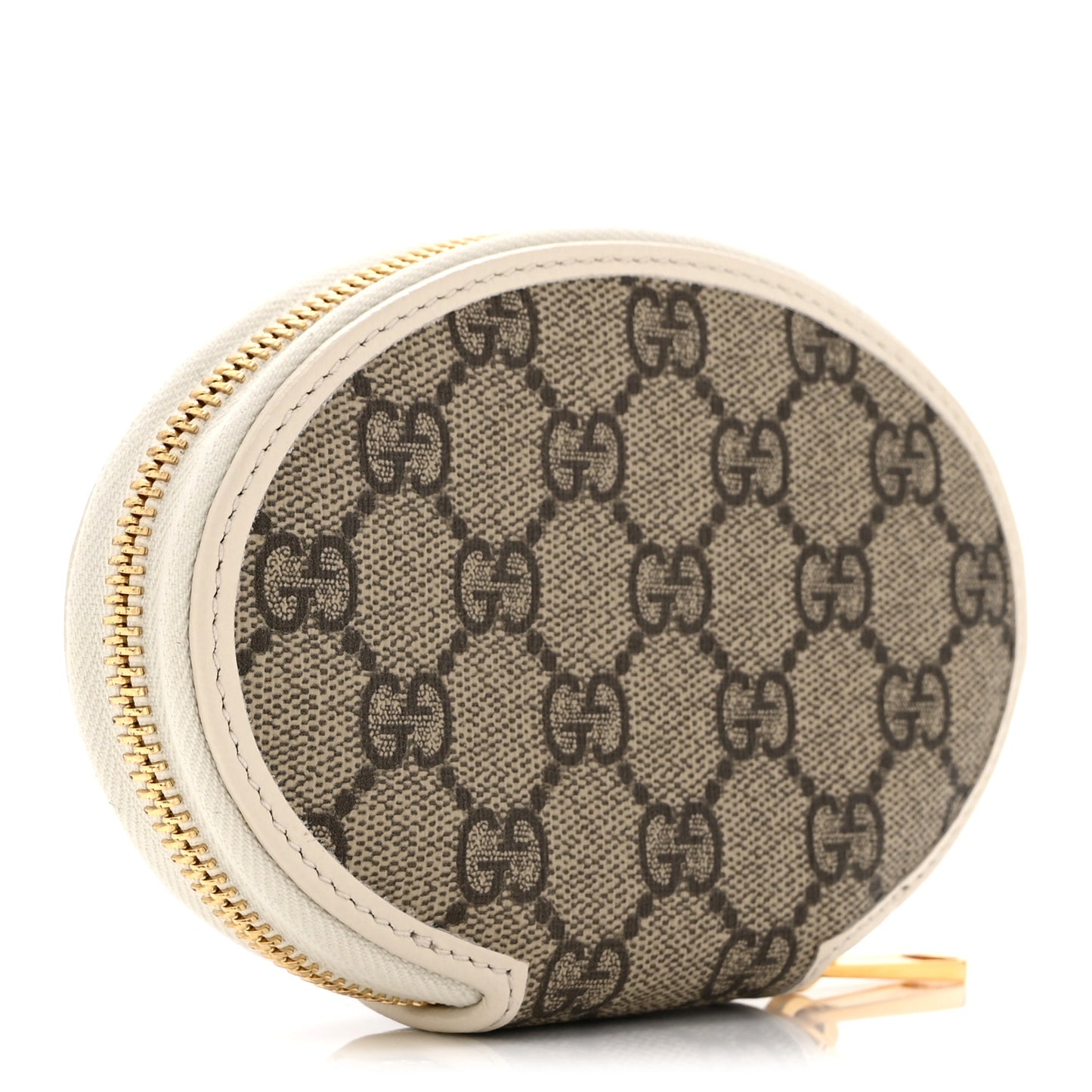 GG Supreme Monogram Azalea Calfskin Horsebit 1955 Coin Case Beige Mystic White