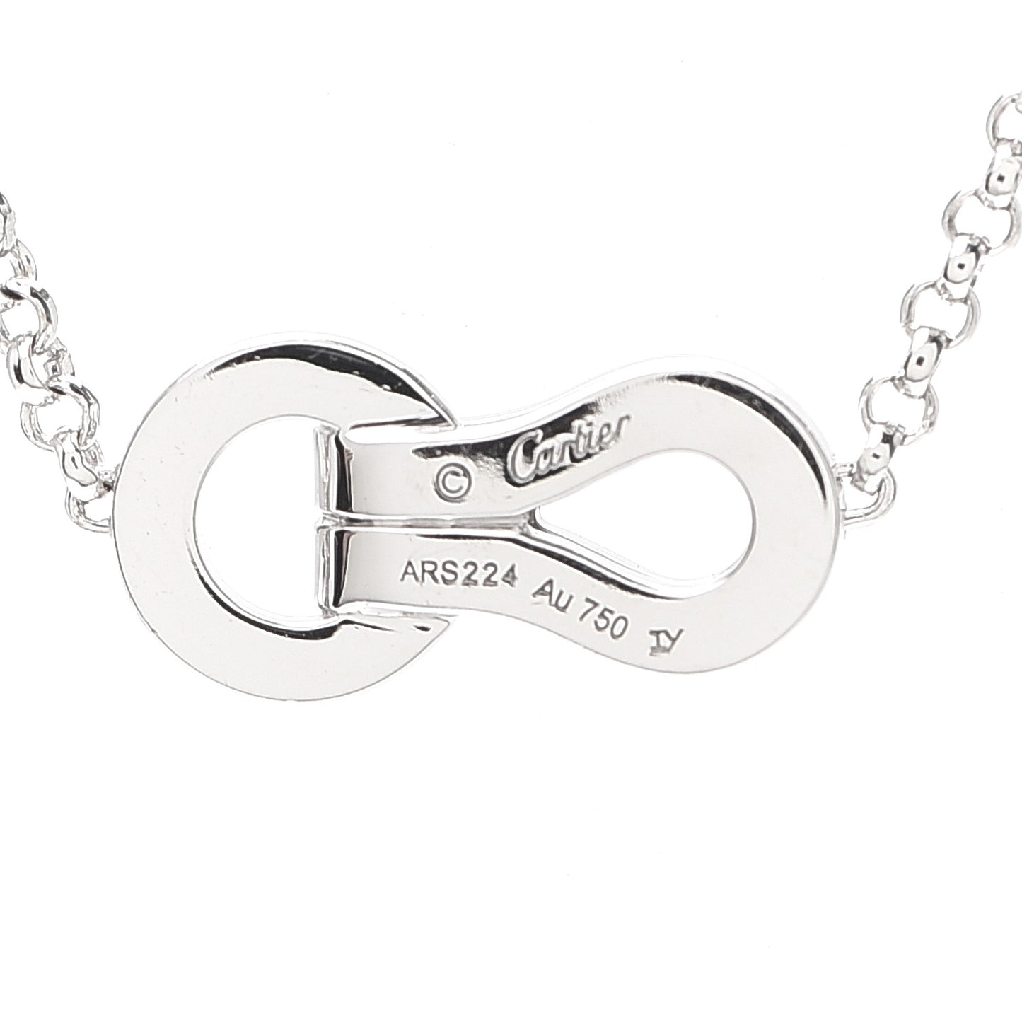 18K White Gold Diamond Agrafe Pendant Necklace