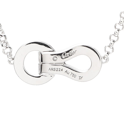 Cartier 18K White Gold Diamond Agrafe Pendant Necklace 5 of 6