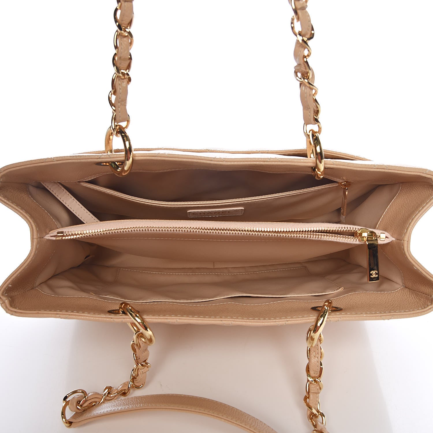 Chanel Caviar Quilted Grand Shopping Tote GST Beige Clair 5 of 13