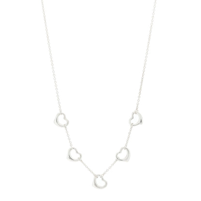 Tiffany Sterling Silver Elsa Peretti 5 Open Hearts Necklace 1 of 4