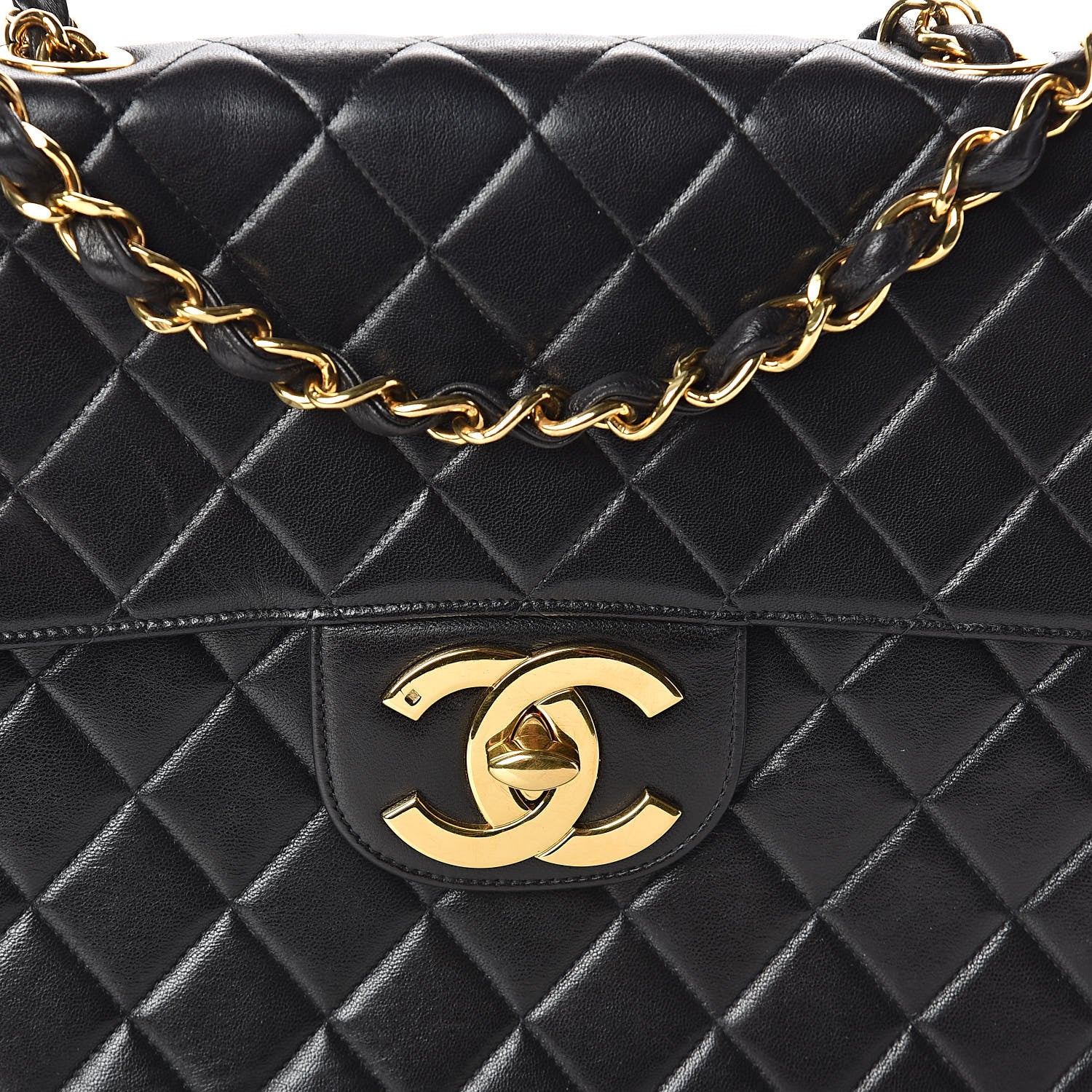 Chanel Lambskin Quilted XL Jumbo Single Flap Black 9 of 11