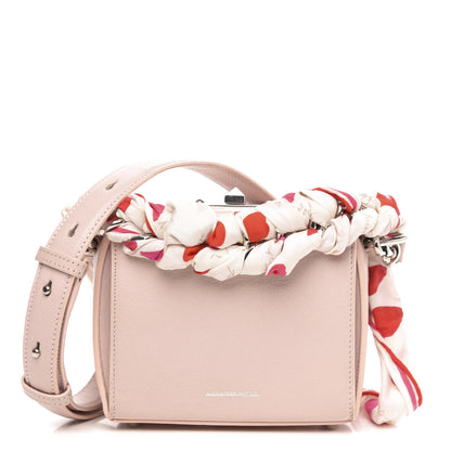 Alexander McQueen Calfskin Silk Scarf Box Shoulder Bag 16 Baby Pink Ivory 1 of 11