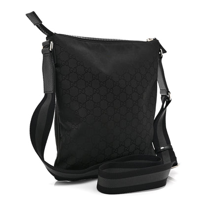 Gucci Nylon Monogram Small Flat Messenger Bag Black 3 of 11