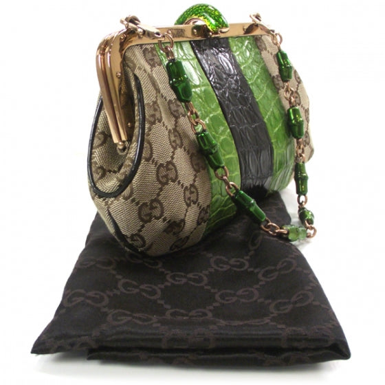 Monogram Alligator Jeweled Dragon Evening Bag
