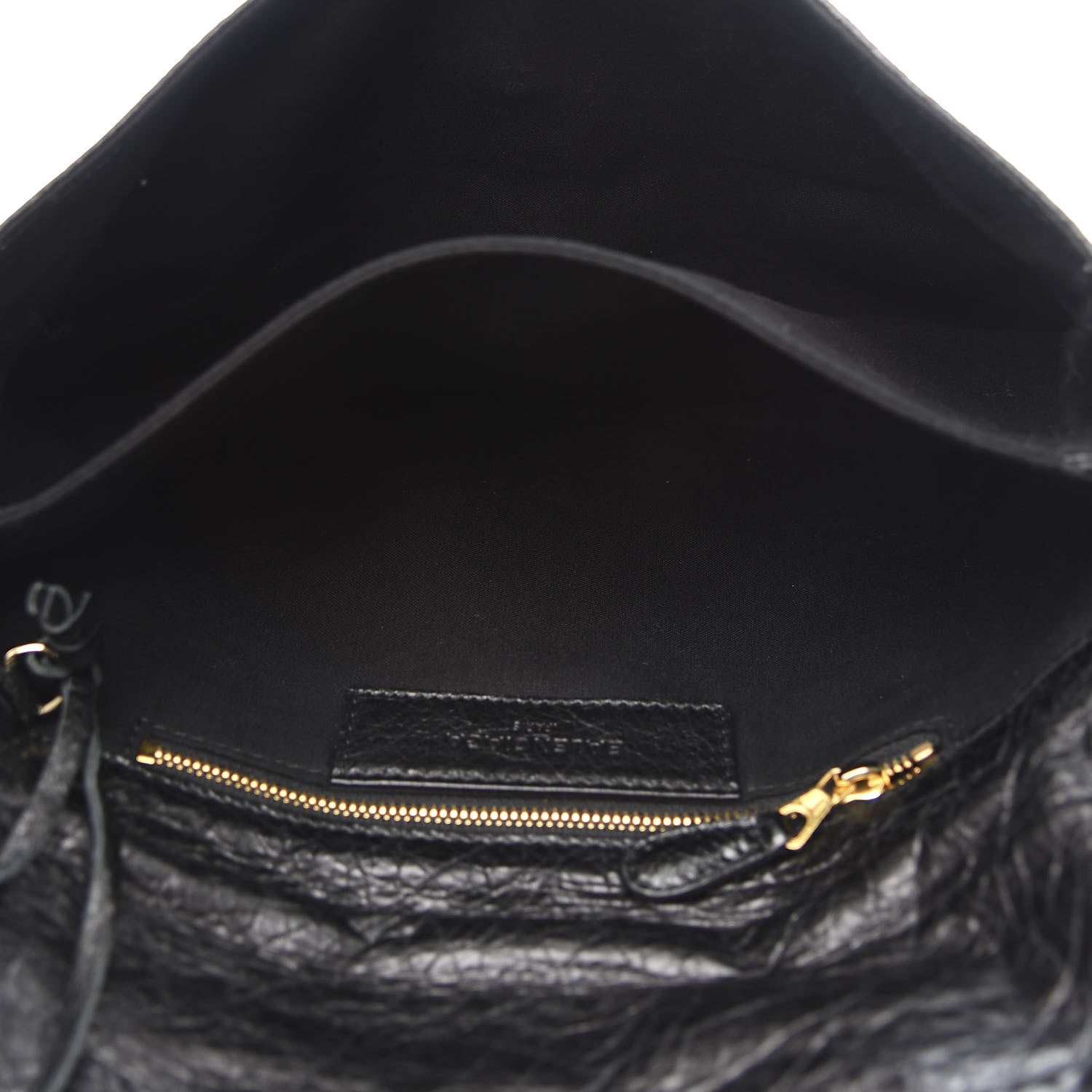 Balenciaga Agneau Giant 12 Gold Hardware Envelope Strap Clutch Black 5 of 10