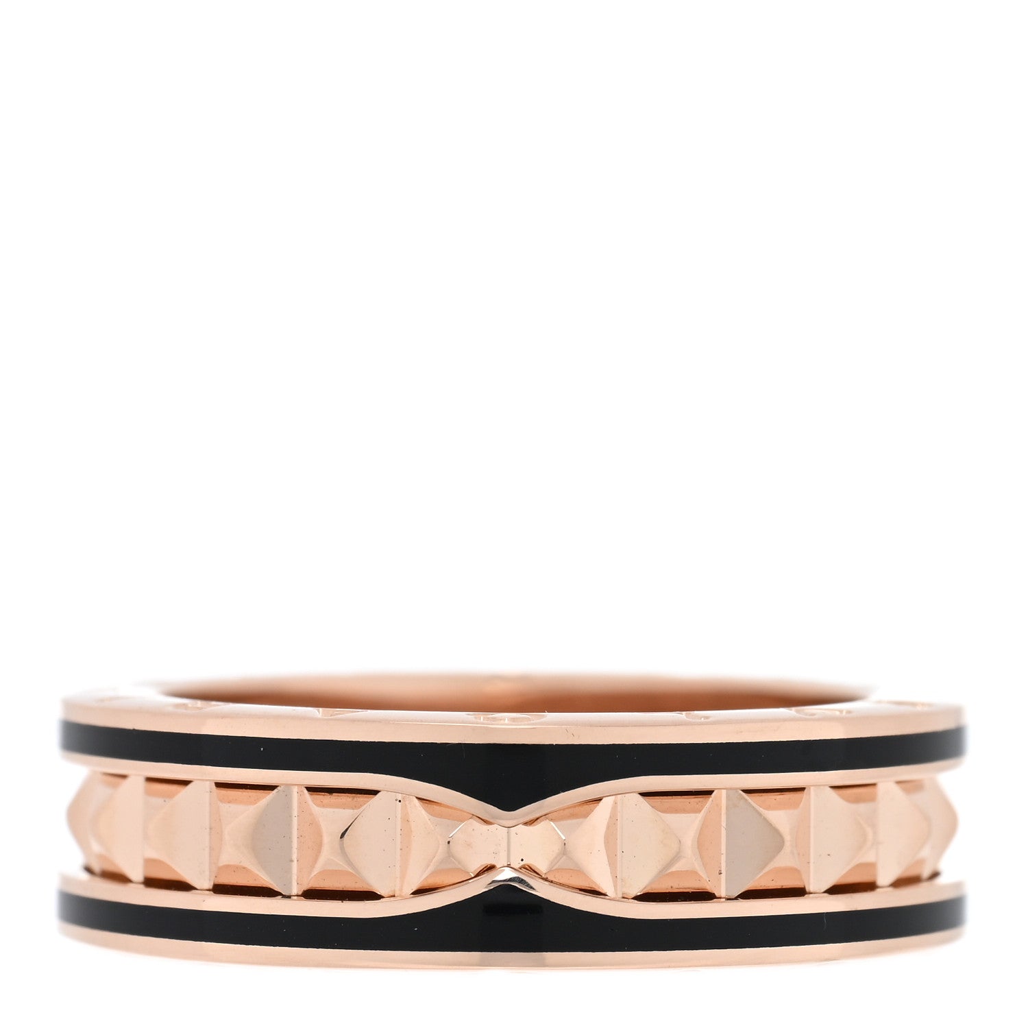 Bulgari 18K Rose Gold Black Ceramic B.Zero1 Rock One-Band Ring 61 9.5 3 of 4