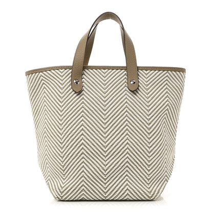 Hermes Chevron Herringbone Canvas Chennai PM Tote Etoupe 1 of 9