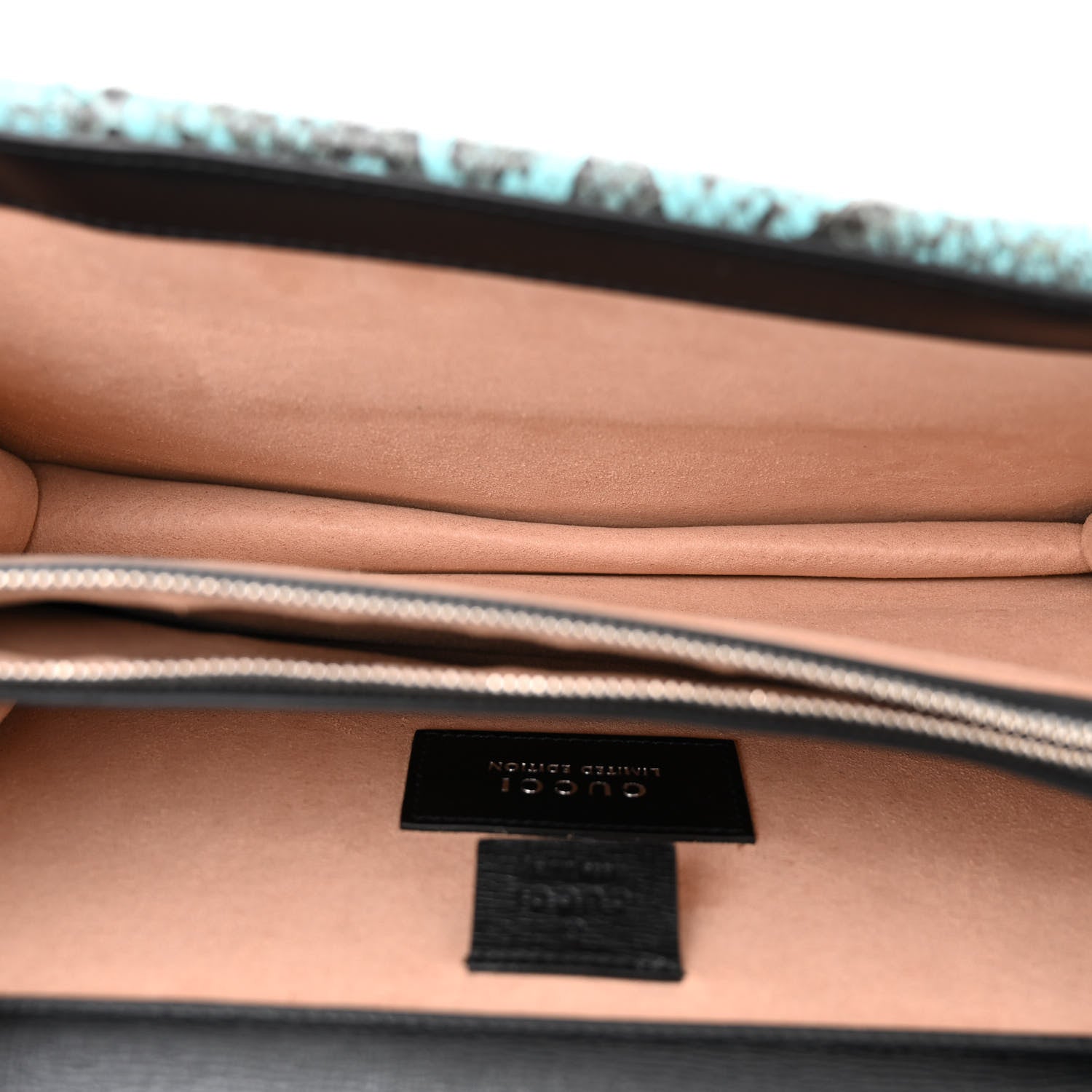 Gucci Calfskin Snakeskin Enamel Small Dionysus Shoulder Bag Black Blue Electric Blue 5 of 10