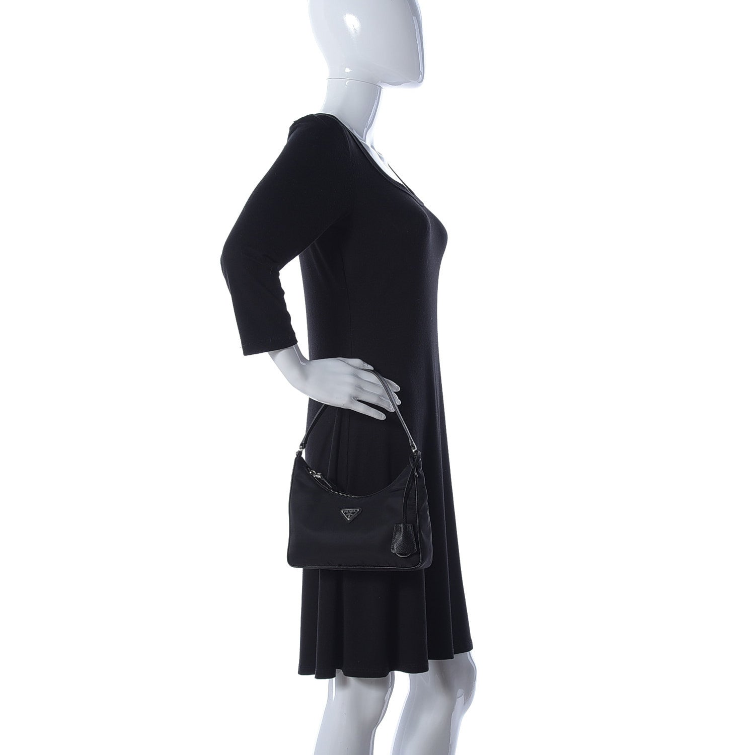 Prada Tessuto Nylon Mini Re-Edition 2000 Bag Black 2 of 10