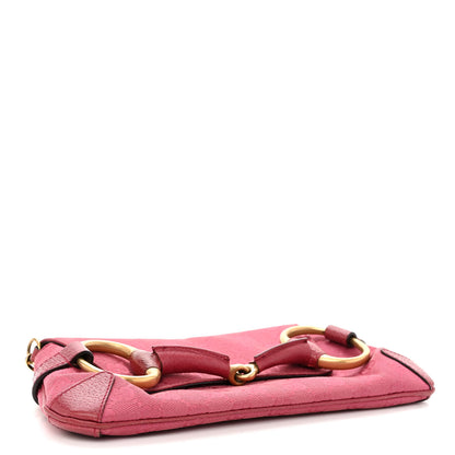 Gucci Monogram Horsebit Clutch Pink 4 of 12