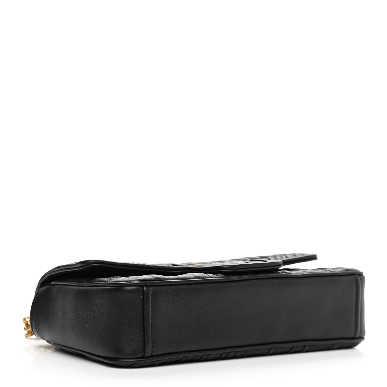 Prada Nappa Gaufre Medium Chain Flap Shoulder Bag Black 3 of 11