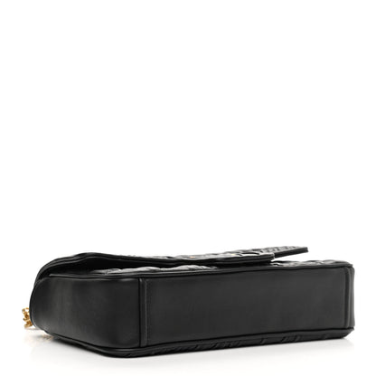 Prada Nappa Gaufre Medium Chain Flap Shoulder Bag Black 3 of 11