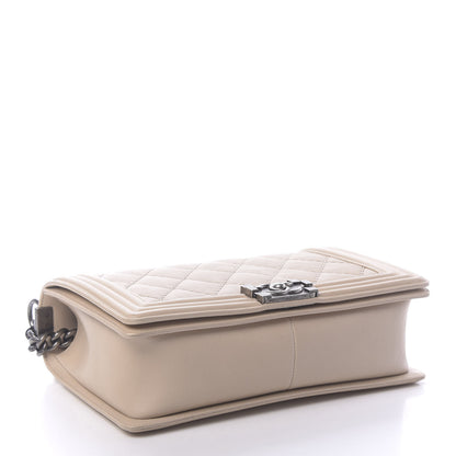 Chanel Quilted Double Stitch New Medium Boy Flap Beige 5 of 17