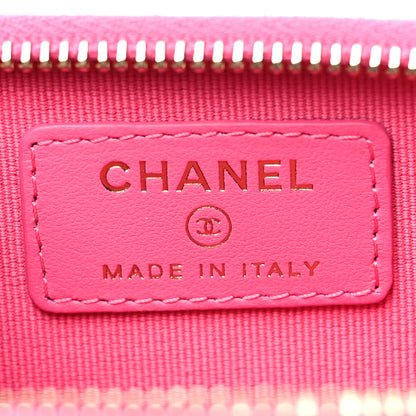 Chanel Caviar Quilted Zipped Key Holder Case Pink 6 of 11