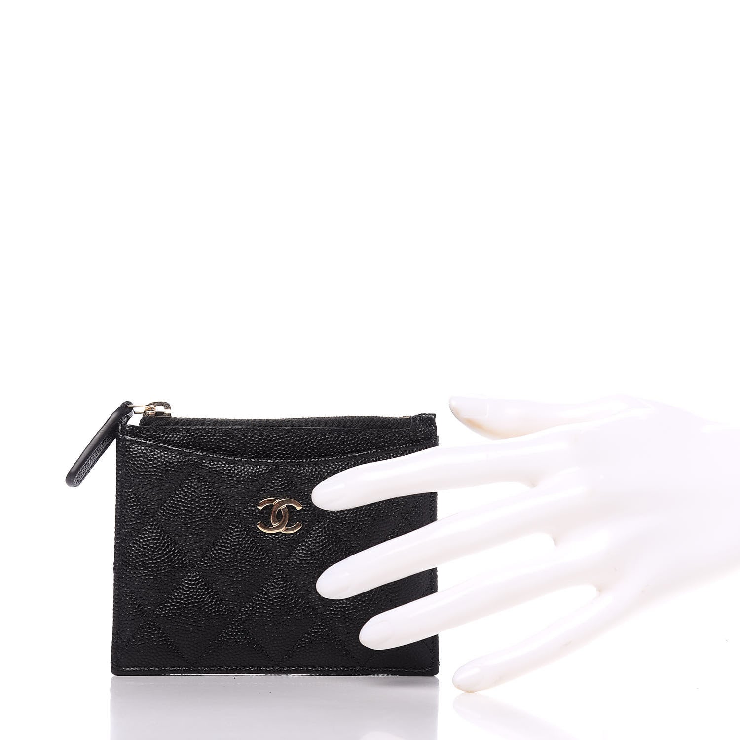 Chanel Caviar Quilted CC Zip Card Holder Black 2 of 10
