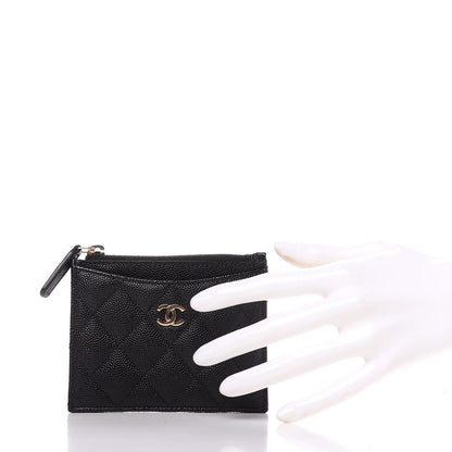 Chanel Caviar Quilted CC Zip Card Holder Black 2 of 10