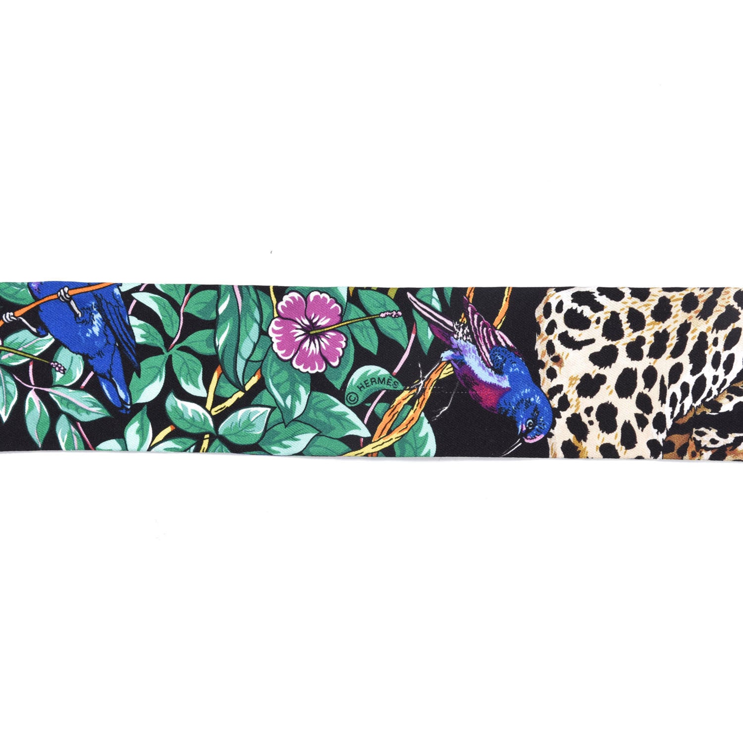 Hermes Silk Jungle Love Love Twilly Black Vert Rose Vif 3 of 5