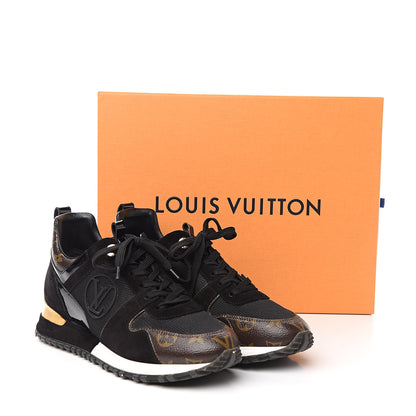 Louis Vuitton Suede Monogram Run Away Sneakers 38.5 Black 10 of 10