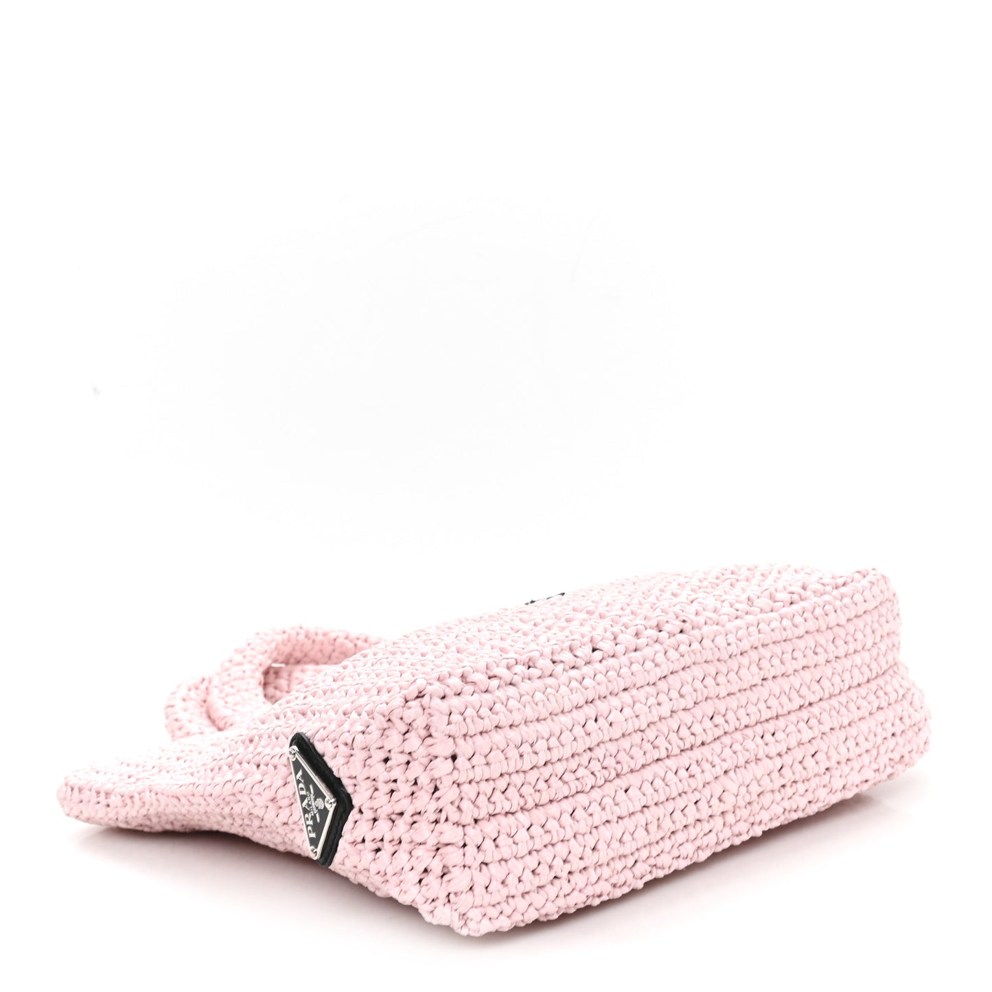 Yarn Raffia Effect Crochet Small Logo Tote Alabastro