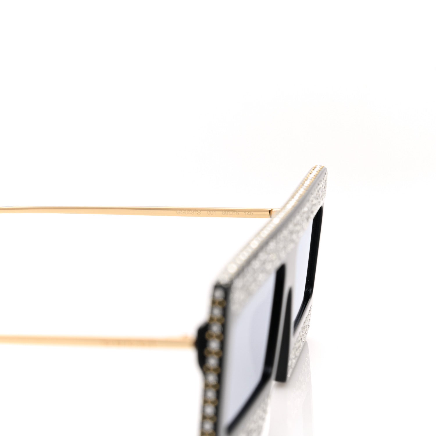 Gucci Acetate Crystal Mask-Frame Sunglasses GG0431S Black 6 of 7