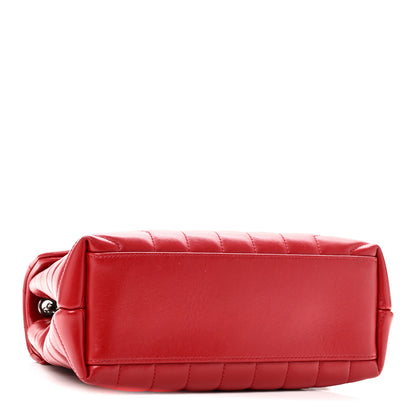 Saint Laurent Calfskin Y Quilted Monogram Small Loulou Chain Satchel Red 4 of 10