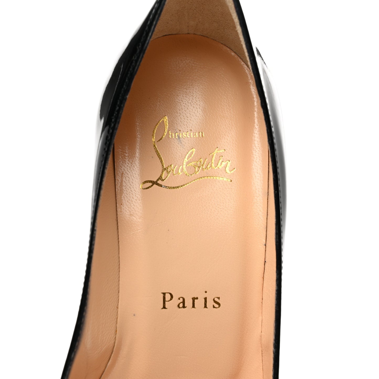 Patent Calfskin Mater Claude 85 Peep Toe Pumps 36 Black