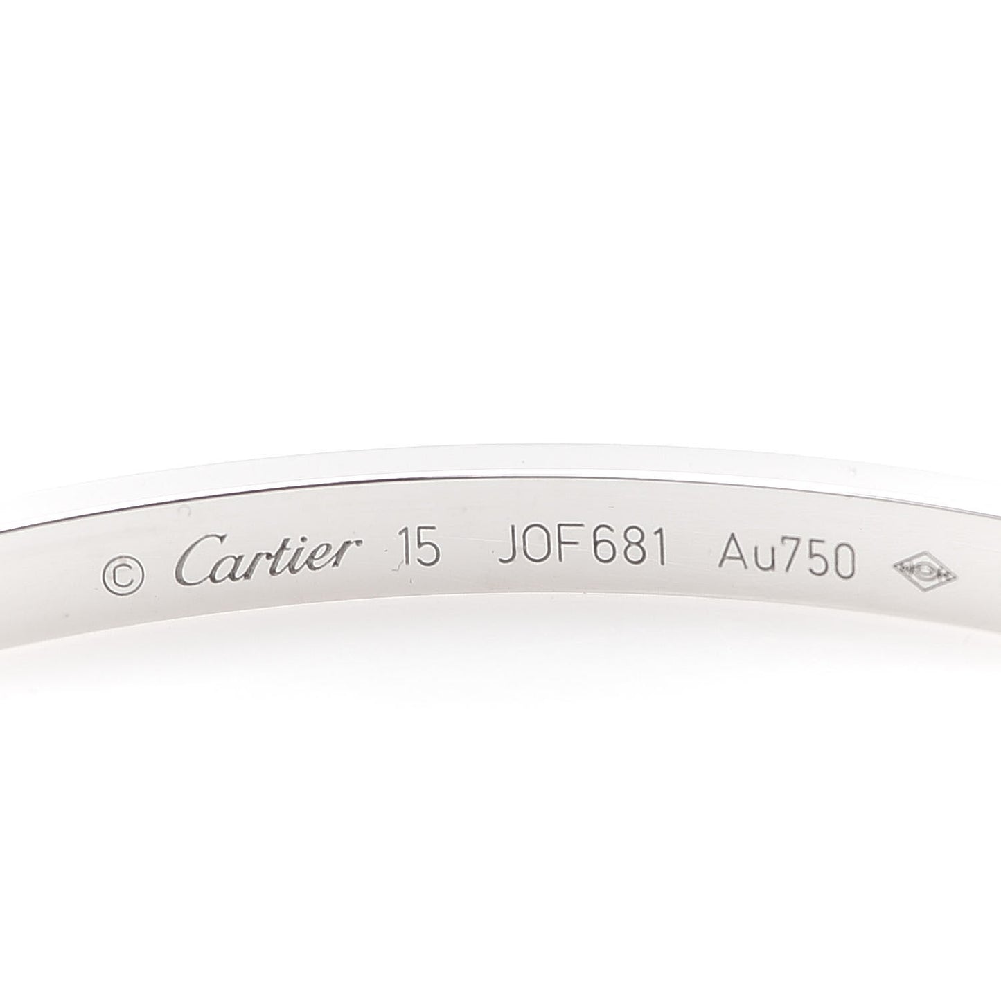 18K White Gold Small LOVE Bracelet 15