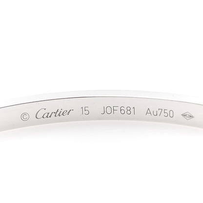 Cartier 18K White Gold Small LOVE Bracelet 15 5 of 7