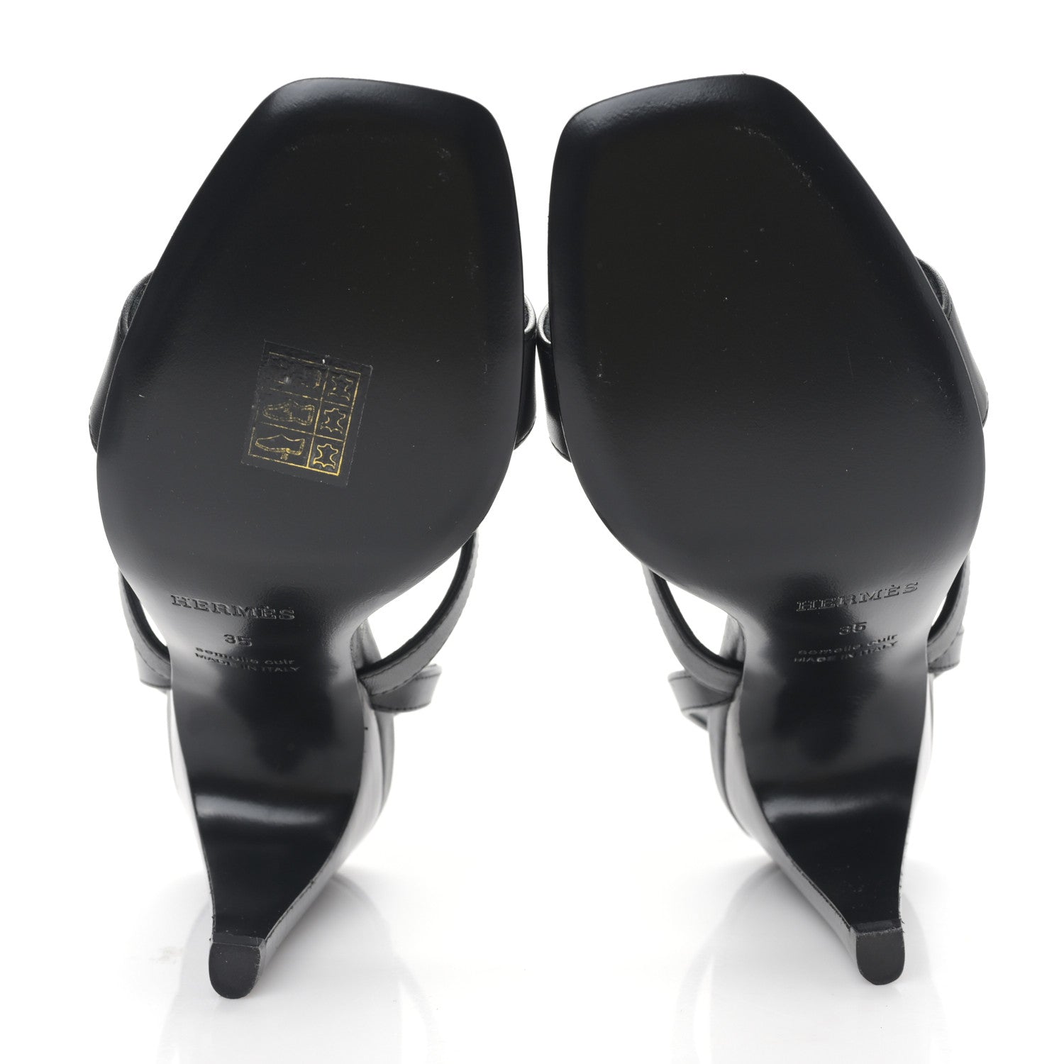 Hermes Calfskin Glamour 75 Sandals 35 Black 5 of 9